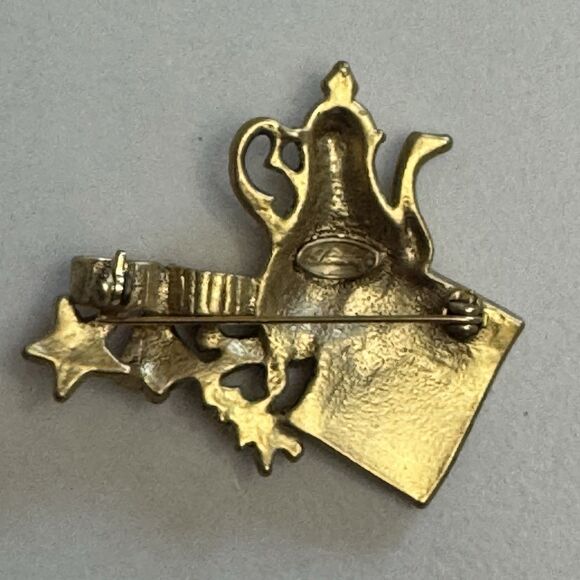 Vintage Danecraft Bronze-Tone “Dear Santa Enjoy” Holiday Brooch Pin - Picture 4 of 7